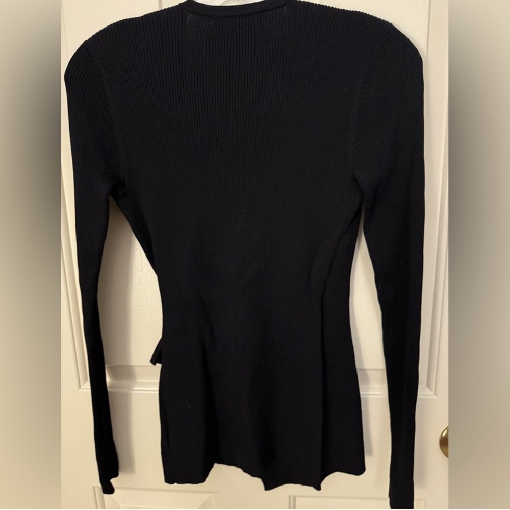 INC International Concepts Black Cardigan with Pearl Belt - Picture 3 of 5